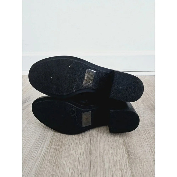 Andre Assous Gloria Chelsea Bootie Leather Black Biker Goth Block Heel Boots 9.5 - Picture 8 of 11